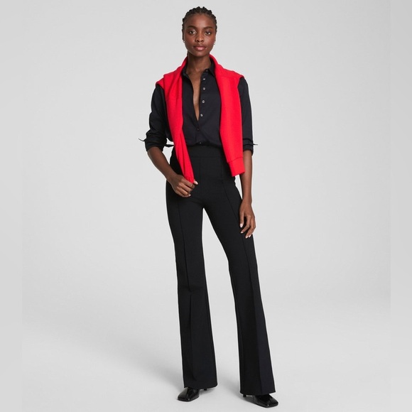 Spanx Perfect Pant High Rise Wide Leg Flare Ponte Pants Size XL Tall - Picture 7 of 8